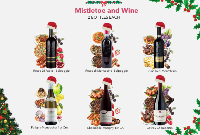Mistletoe and wine 12 bottles