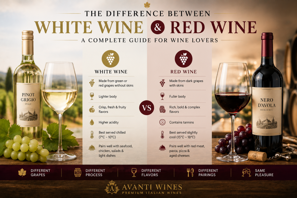difference between white wine and red wine