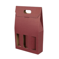 Red cardboard packaging with handle